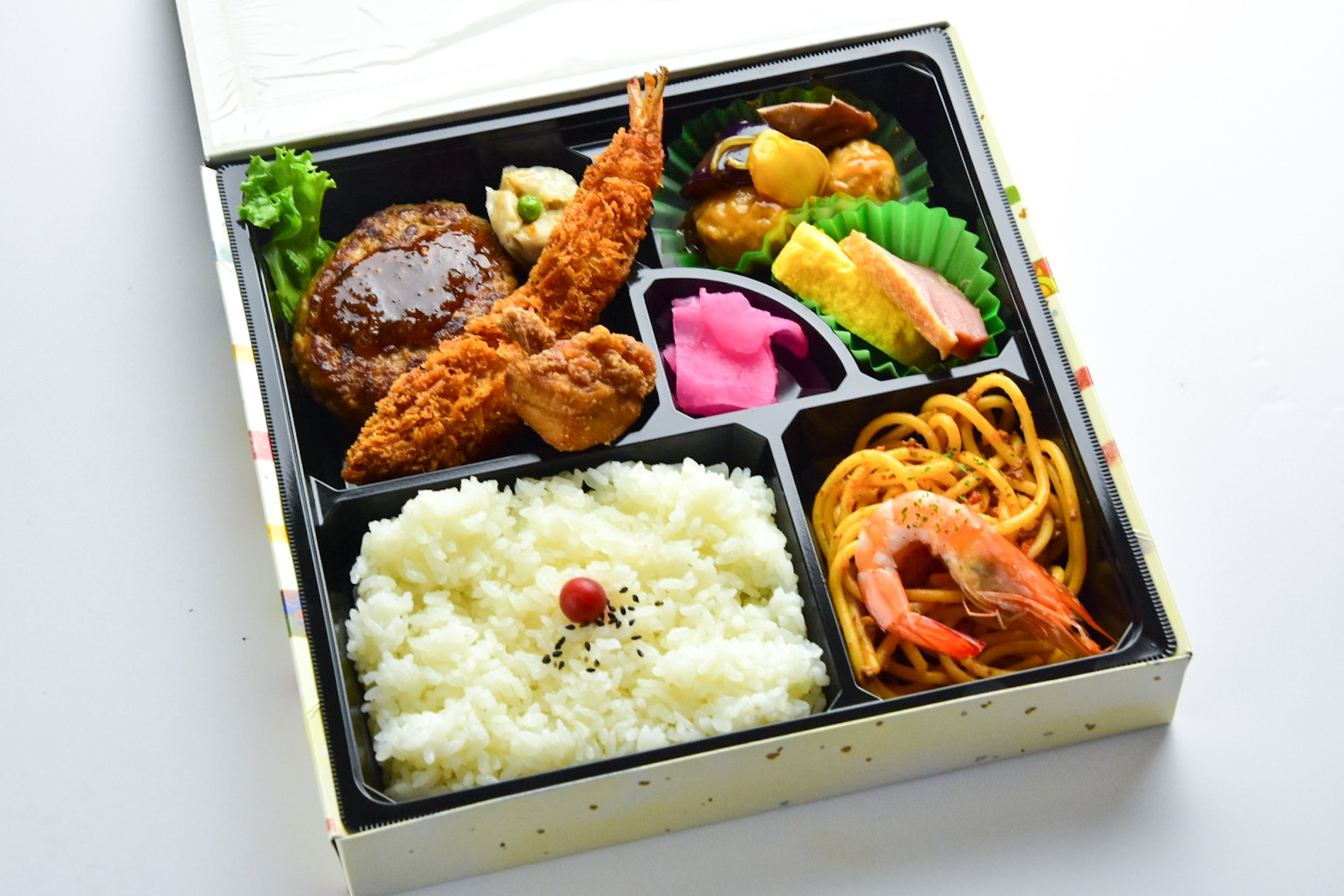 033: 特製ハンバーグエビフライ弁当 | デリシャスサウザント